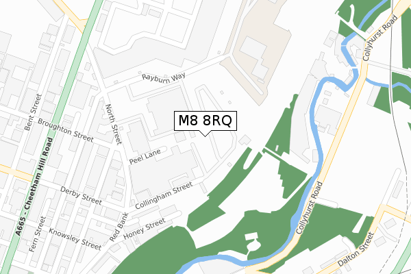 M8 8RQ map - large scale - OS Open Zoomstack (Ordnance Survey)