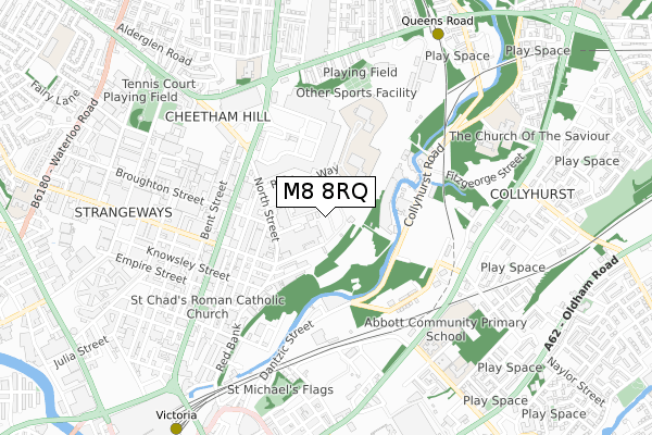 M8 8RQ map - small scale - OS Open Zoomstack (Ordnance Survey)