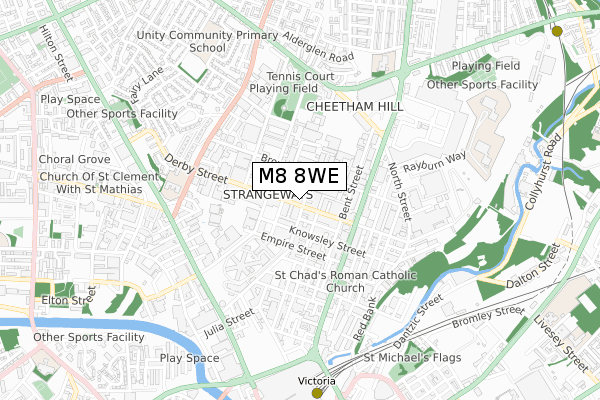 M8 8WE map - small scale - OS Open Zoomstack (Ordnance Survey)