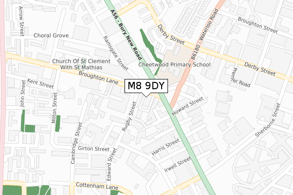 M8 9DY map - large scale - OS Open Zoomstack (Ordnance Survey)