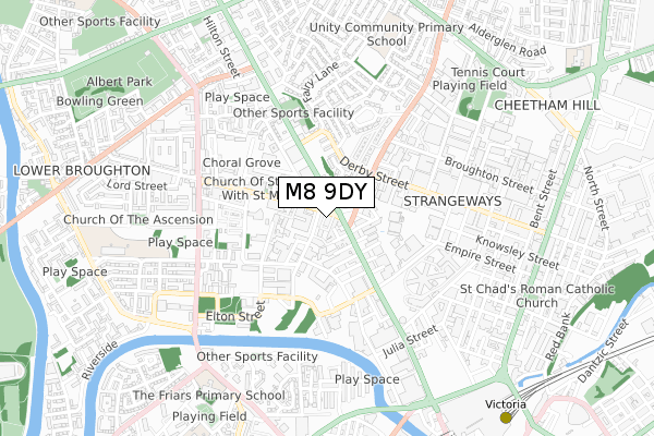 M8 9DY map - small scale - OS Open Zoomstack (Ordnance Survey)