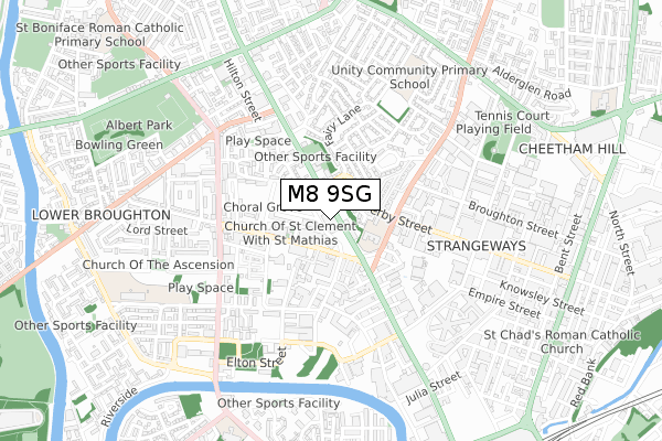 M8 9SG map - small scale - OS Open Zoomstack (Ordnance Survey)