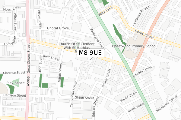 M8 9UE map - large scale - OS Open Zoomstack (Ordnance Survey)