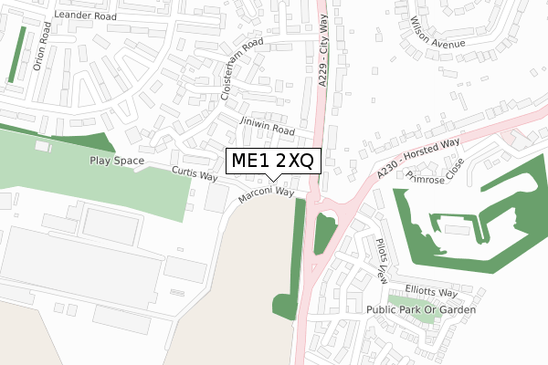 ME1 2XQ map - large scale - OS Open Zoomstack (Ordnance Survey)
