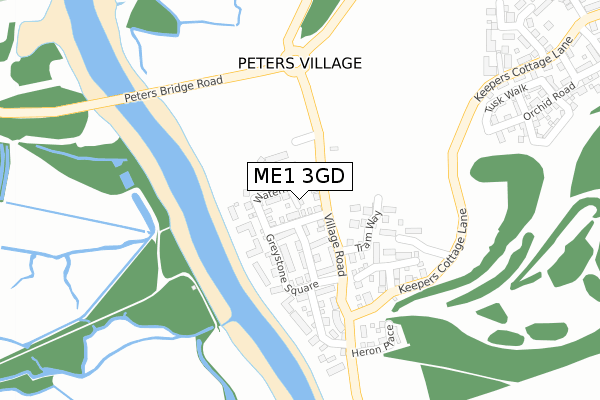 ME1 3GD map - large scale - OS Open Zoomstack (Ordnance Survey)