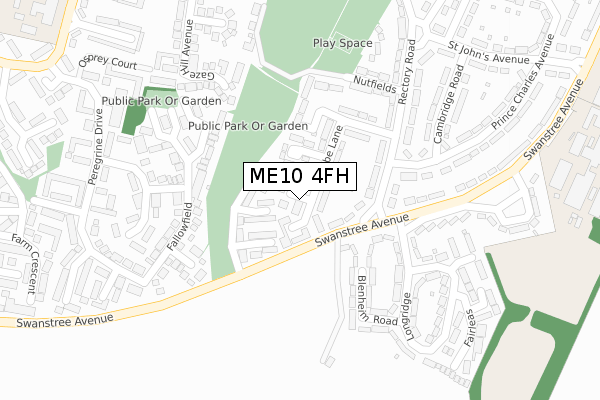 ME10 4FH map - large scale - OS Open Zoomstack (Ordnance Survey)