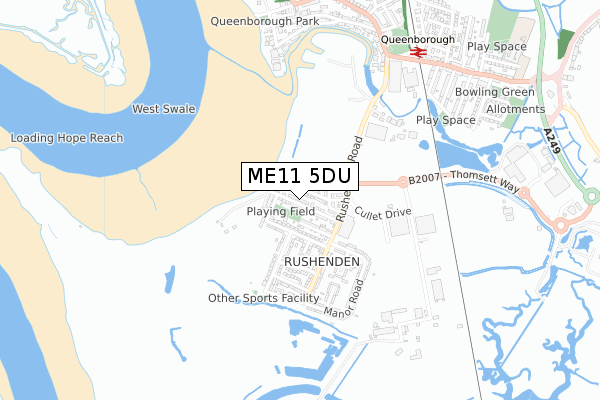 ME11 5DU map - small scale - OS Open Zoomstack (Ordnance Survey)