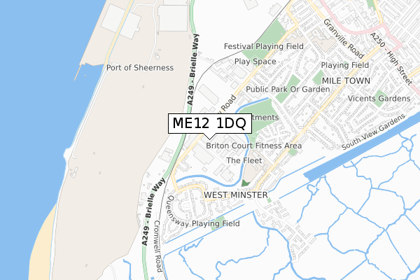 ME12 1DQ map - small scale - OS Open Zoomstack (Ordnance Survey)