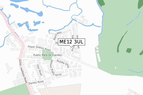 ME12 3UL map - large scale - OS Open Zoomstack (Ordnance Survey)