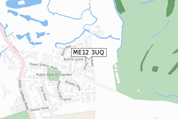 ME12 3UQ map - large scale - OS Open Zoomstack (Ordnance Survey)