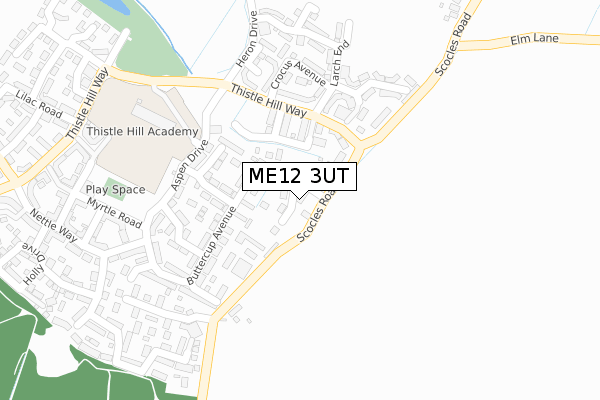 ME12 3UT map - large scale - OS Open Zoomstack (Ordnance Survey)