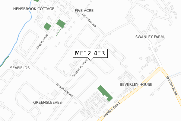 ME12 4ER map - large scale - OS Open Zoomstack (Ordnance Survey)