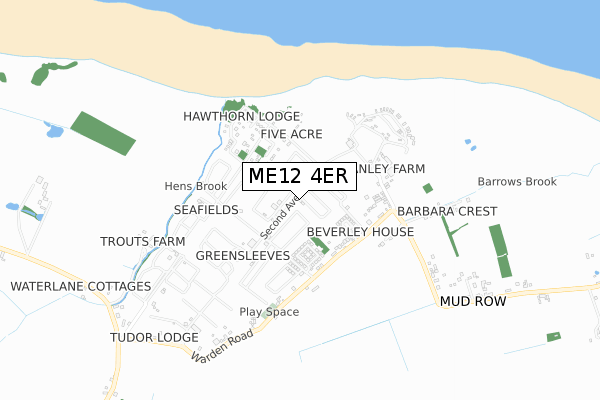 ME12 4ER map - small scale - OS Open Zoomstack (Ordnance Survey)