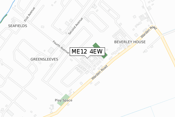 ME12 4EW map - large scale - OS Open Zoomstack (Ordnance Survey)