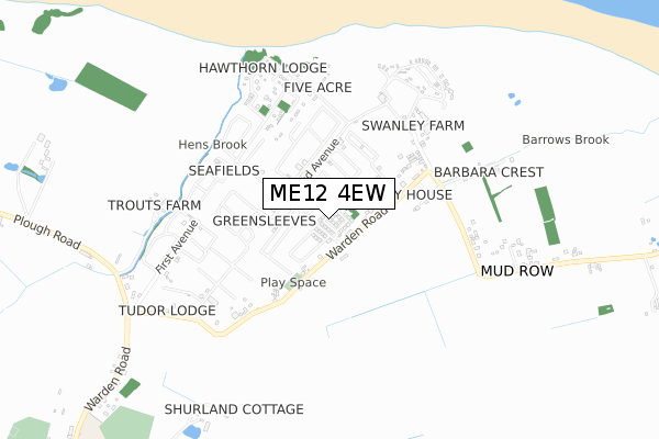 ME12 4EW map - small scale - OS Open Zoomstack (Ordnance Survey)