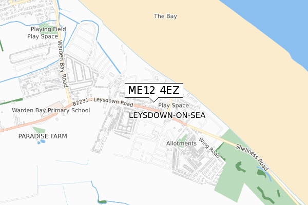 ME12 4EZ map - small scale - OS Open Zoomstack (Ordnance Survey)