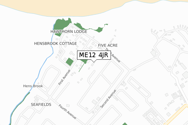 ME12 4JR map - large scale - OS Open Zoomstack (Ordnance Survey)