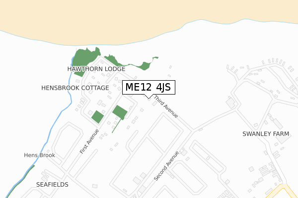 ME12 4JS map - large scale - OS Open Zoomstack (Ordnance Survey)