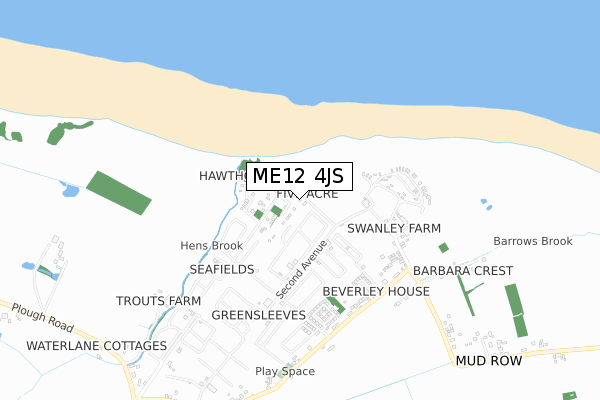 ME12 4JS map - small scale - OS Open Zoomstack (Ordnance Survey)