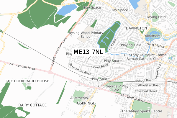 ME13 7NL map - small scale - OS Open Zoomstack (Ordnance Survey)