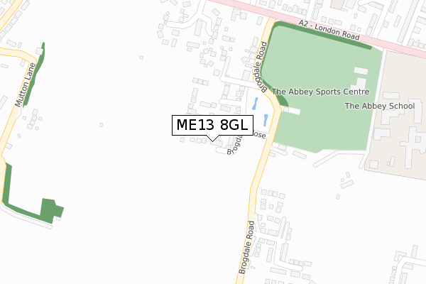 ME13 8GL map - large scale - OS Open Zoomstack (Ordnance Survey)