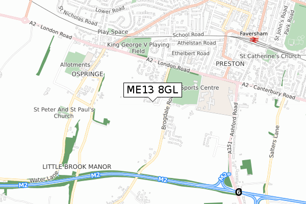 ME13 8GL map - small scale - OS Open Zoomstack (Ordnance Survey)