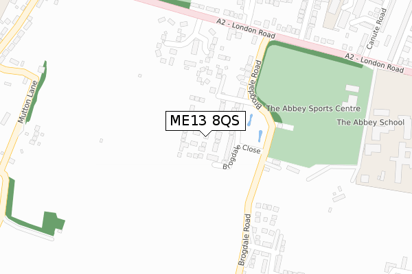 ME13 8QS map - large scale - OS Open Zoomstack (Ordnance Survey)