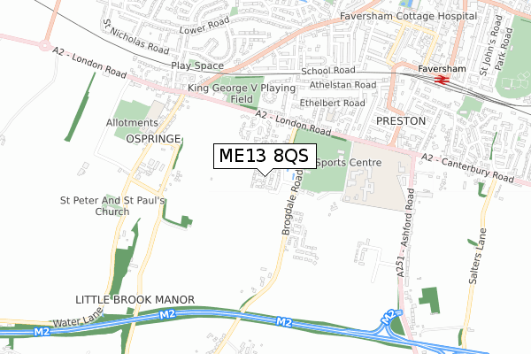 ME13 8QS map - small scale - OS Open Zoomstack (Ordnance Survey)