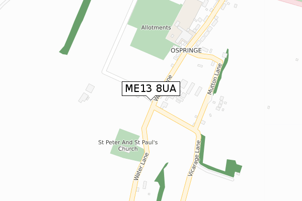 ME13 8UA map - large scale - OS Open Zoomstack (Ordnance Survey)