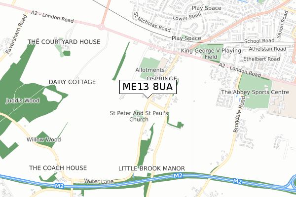 ME13 8UA map - small scale - OS Open Zoomstack (Ordnance Survey)