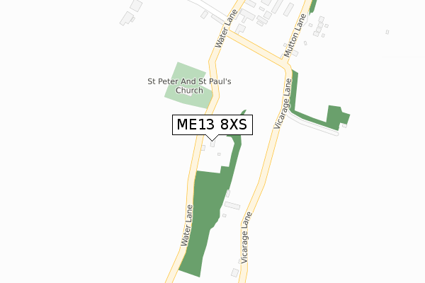 ME13 8XS map - large scale - OS Open Zoomstack (Ordnance Survey)