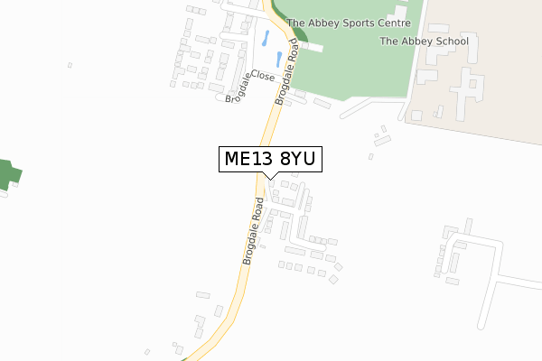 ME13 8YU map - large scale - OS Open Zoomstack (Ordnance Survey)