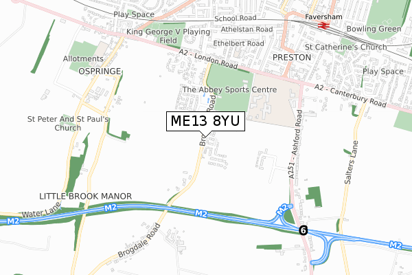 ME13 8YU map - small scale - OS Open Zoomstack (Ordnance Survey)