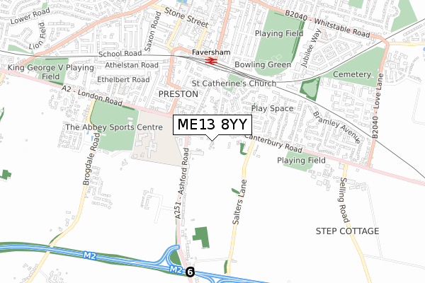 ME13 8YY map - small scale - OS Open Zoomstack (Ordnance Survey)