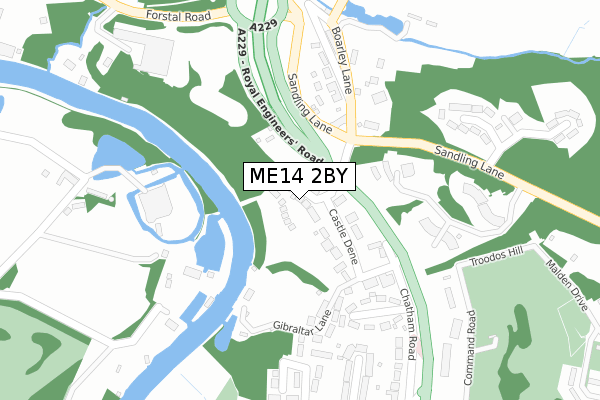 ME14 2BY map - large scale - OS Open Zoomstack (Ordnance Survey)