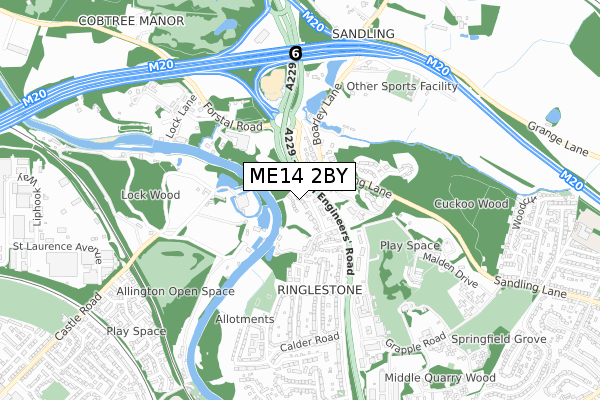 ME14 2BY map - small scale - OS Open Zoomstack (Ordnance Survey)