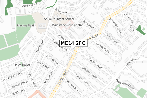 ME14 2FG map - large scale - OS Open Zoomstack (Ordnance Survey)