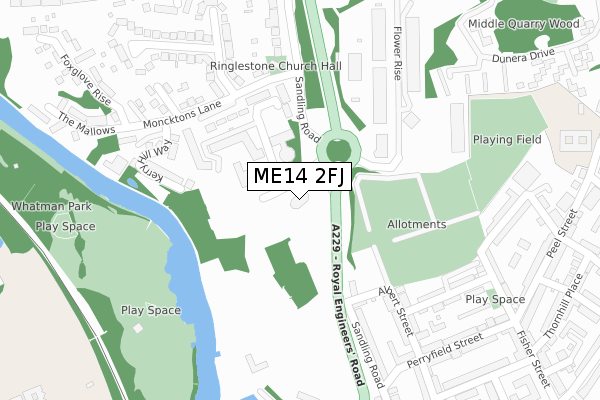 ME14 2FJ map - large scale - OS Open Zoomstack (Ordnance Survey)