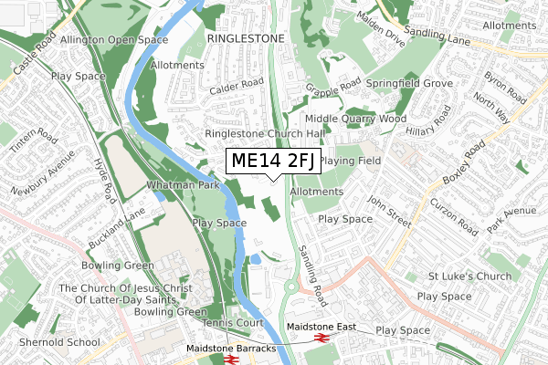 ME14 2FJ map - small scale - OS Open Zoomstack (Ordnance Survey)