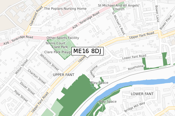 ME16 8DJ map - large scale - OS Open Zoomstack (Ordnance Survey)