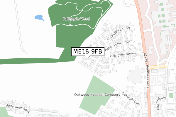 ME16 9FB map - large scale - OS Open Zoomstack (Ordnance Survey)