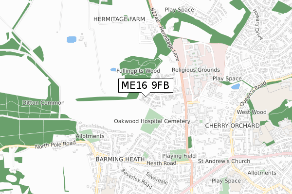 ME16 9FB map - small scale - OS Open Zoomstack (Ordnance Survey)