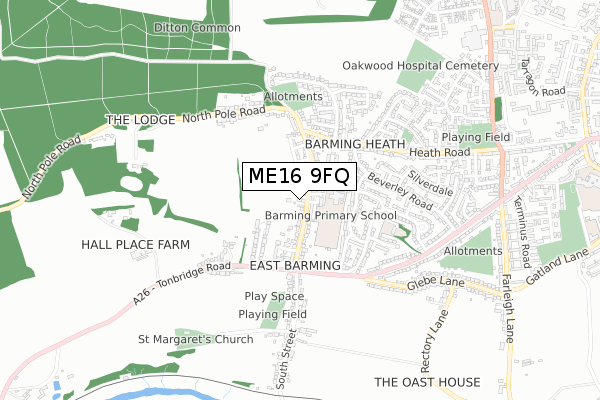 ME16 9FQ map - small scale - OS Open Zoomstack (Ordnance Survey)