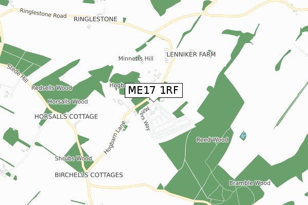 ME17 1RF map - small scale - OS Open Zoomstack (Ordnance Survey)