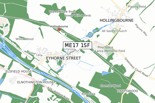 ME17 1SF map - small scale - OS Open Zoomstack (Ordnance Survey)