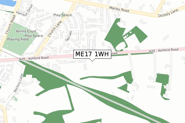 ME17 1WH map - large scale - OS Open Zoomstack (Ordnance Survey)