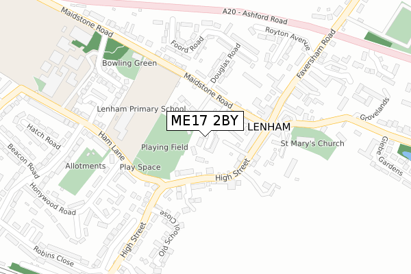 ME17 2BY map - large scale - OS Open Zoomstack (Ordnance Survey)