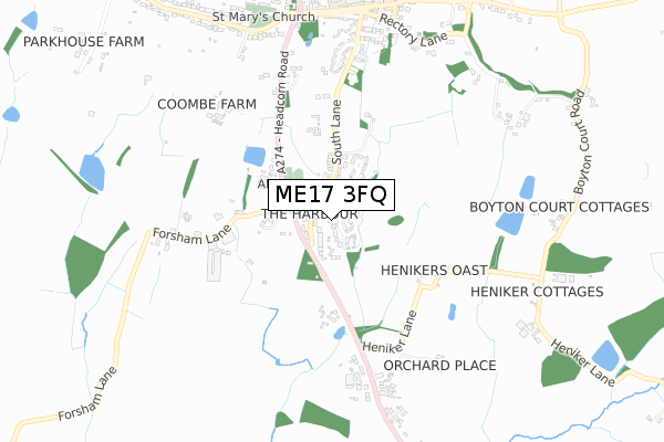 ME17 3FQ map - small scale - OS Open Zoomstack (Ordnance Survey)