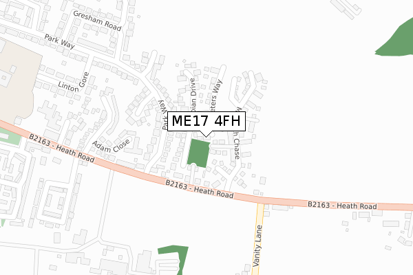 ME17 4FH map - large scale - OS Open Zoomstack (Ordnance Survey)