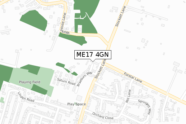 ME17 4GN map - large scale - OS Open Zoomstack (Ordnance Survey)